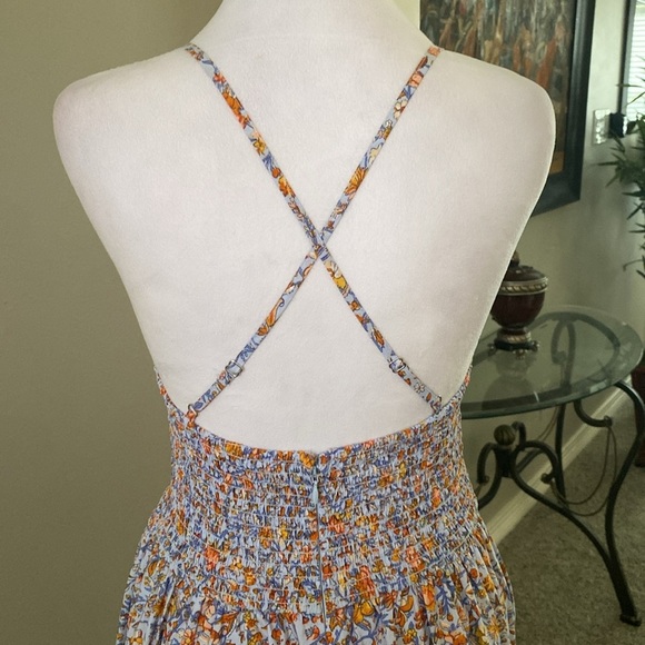 J. Crew Pink and Purple Floral Cotton Halter Neck Midi Sundress size S - Picture 8 of 12